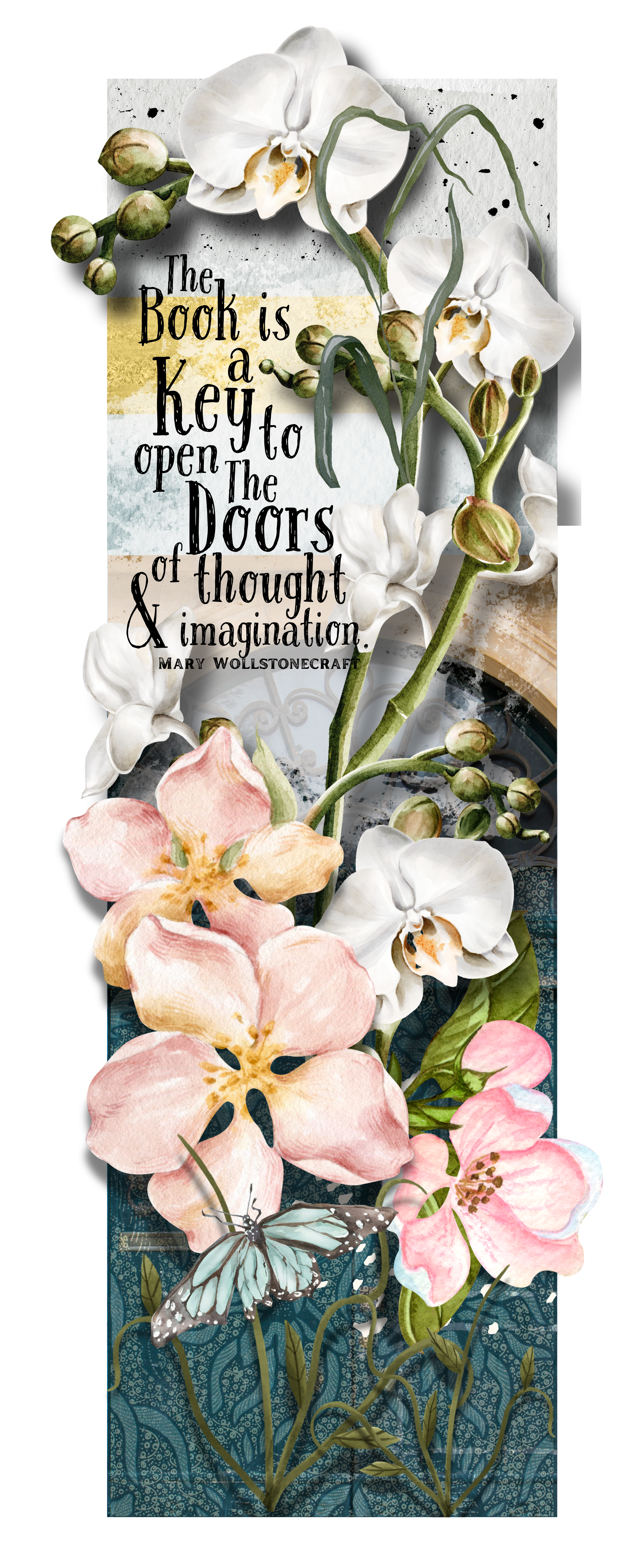 White Orchid Bookmark